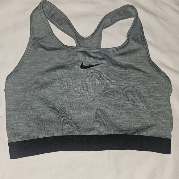 Nike Women's Pro Swoosh Medium-Support Non-Padded Sports Bras (White,Grey L) - Picture 4 of 8